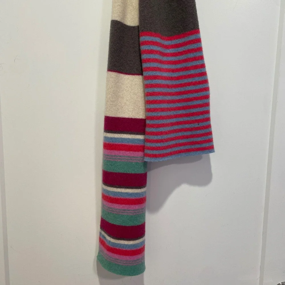 Robert Mackie of Scotland 100% Wool Striped‎ Scarf Multi Color Made in Scotland